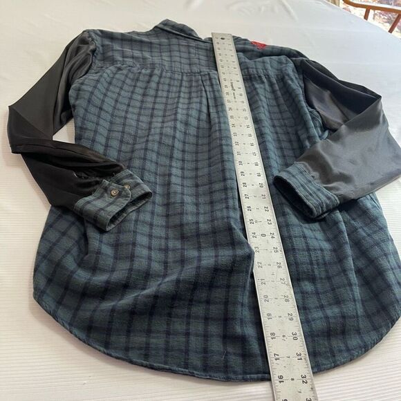 Furst Of A Kind Embroidered Plaid Oversized Button Down Flannel Shirt One Size - Picture 9 of 9